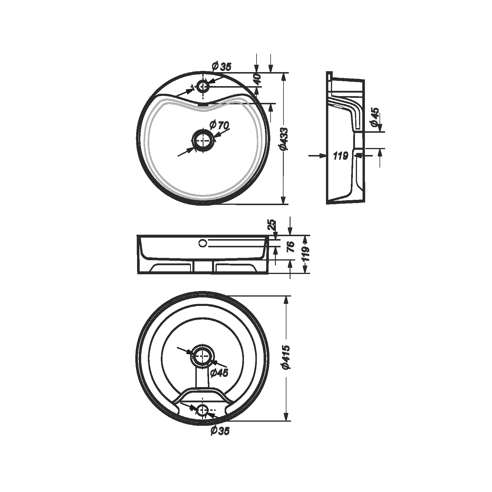 Умывальник накладной Sanita Luxe Best Shelf 43 см Белый WB.CT/Best/43-C.Shelf/WHT.G/S1