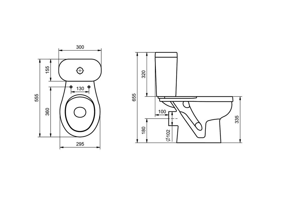 Унитаз-компакт Santek Каспер прямой выпуск сиденье полипропилен 1.WH50.1.741