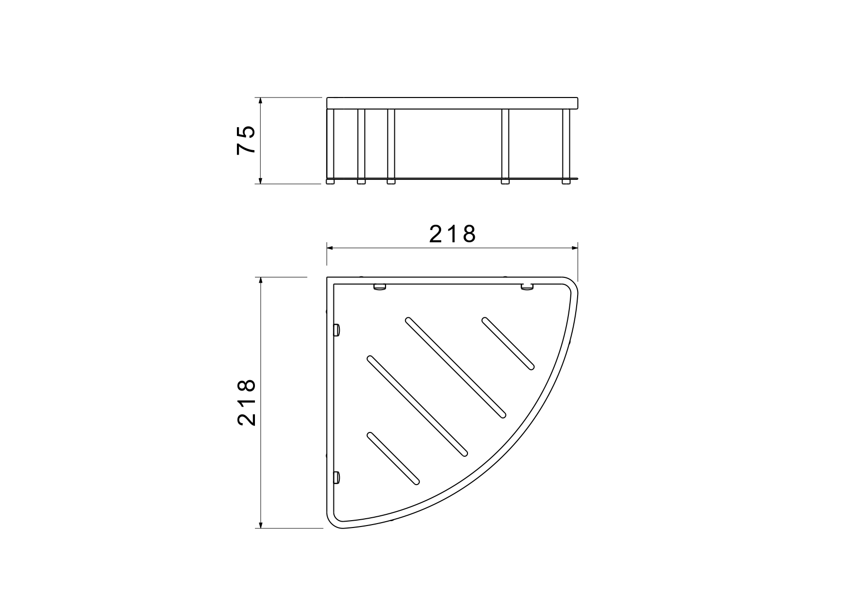 Полка угловая Aquanet AQ4926BGM оружейная сталь шлифованный черный хром AQ4926BGM