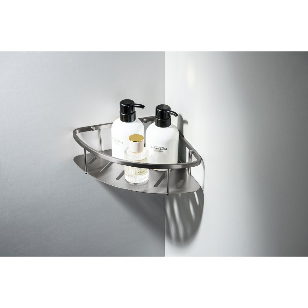 Полка угловая Aquanet AQ4926BGM оружейная сталь шлифованный черный хром AQ4926BGM