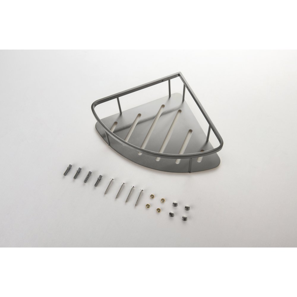 Полка угловая Aquanet AQ4926BGM оружейная сталь шлифованный черный хром AQ4926BGM