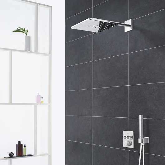 Душевая система с термостатом Grohe Grohtherm SmartControl и верхним душем Rainshower SmartActive Cube 310 хром 34706000