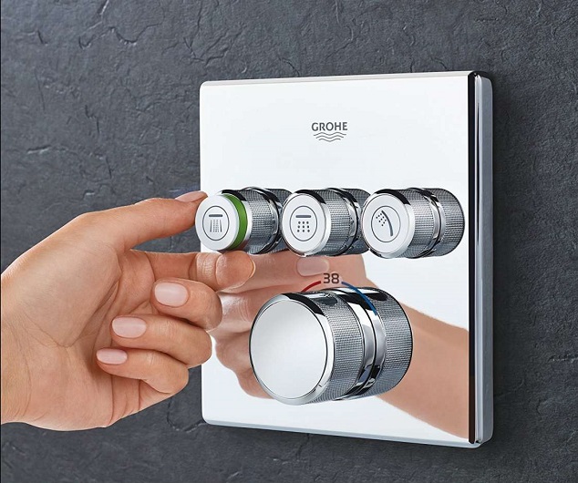 Душевая система с термостатом Grohe Grohtherm SmartControl и верхним душем Rainshower SmartActive Cube 310 хром 34706000