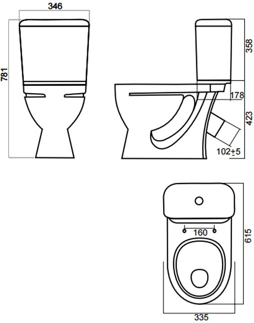 Унитаз-компакт Santeri Стандарт S1 белый WC.CC/Standart/1-P/WHT.G/S1