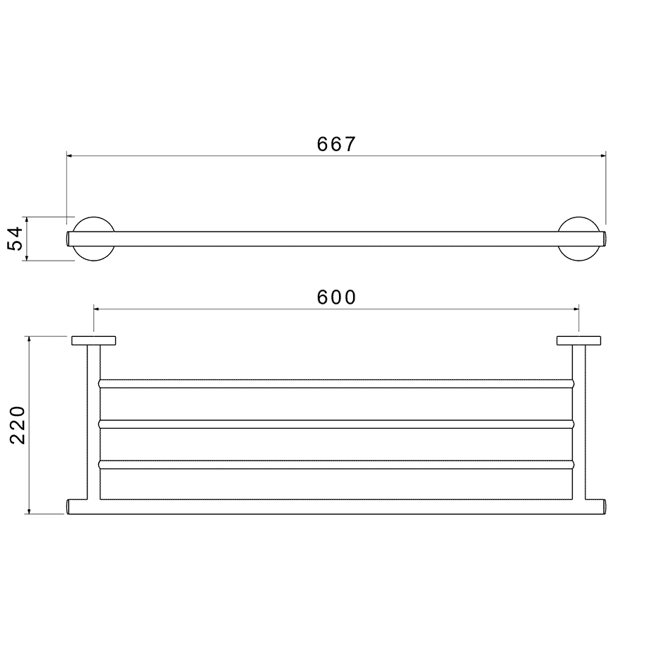 Полка для полотенец Aquanet Оберон шлифованное золото AQ4222BG