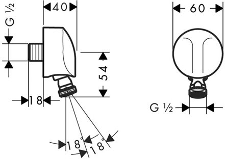 Шланговое подсоединение Hansgrohe FixFit E с шарниром хром 27505000