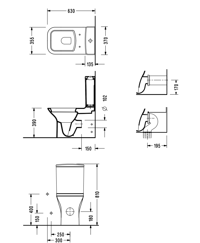 Унитаз напольный Serel Nita с тонким сиденьем микролифт NT12SL
