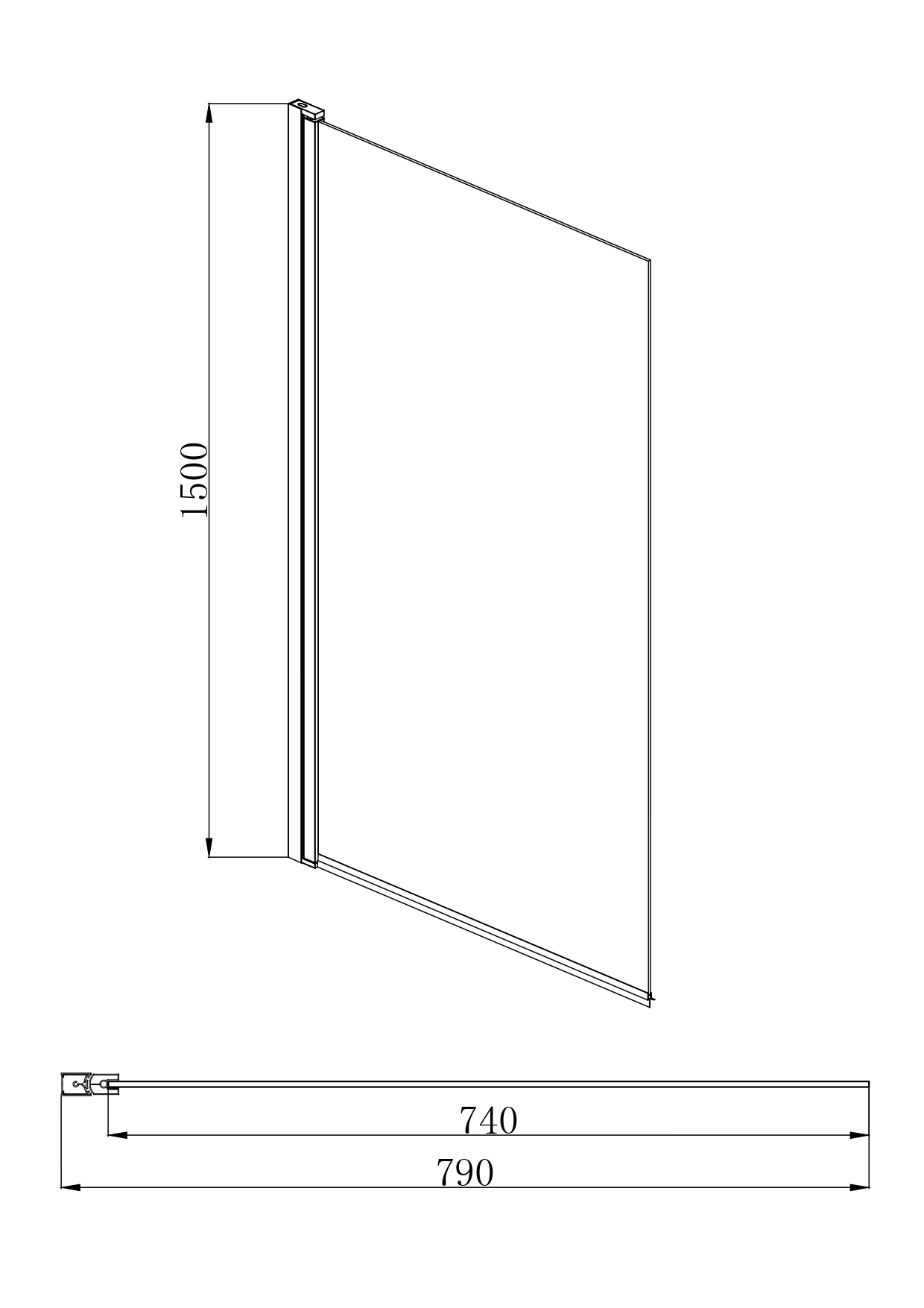 Шторка на ванну Aquanet Delta SBA 08015CH 800x1500 мм поворотная хром AQ DEL SBA 08015CH