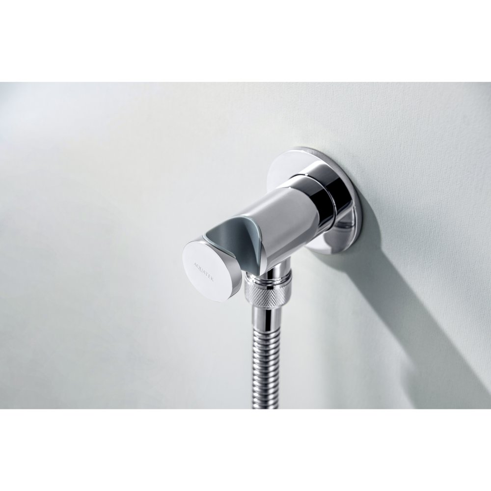 Шланговое подсоединение с держателем Aquanet AQ2464CR хром AQ2464CR