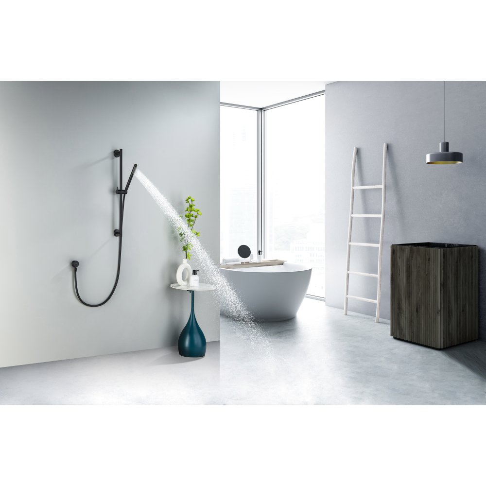 Душевой гарнитур Aquanet Европа 1jet 65 см матовый черный AQ2012MB