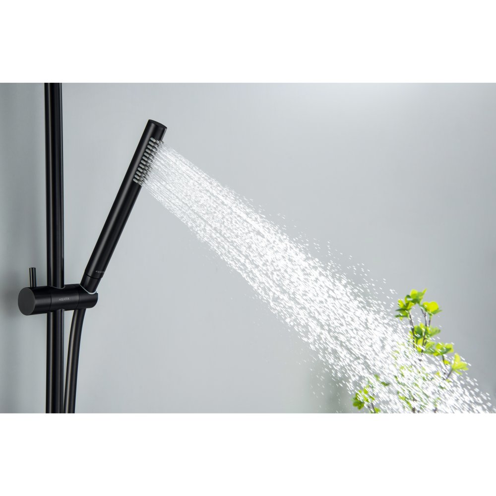 Душевой гарнитур Aquanet Европа 1jet 65 см матовый черный AQ2012MB