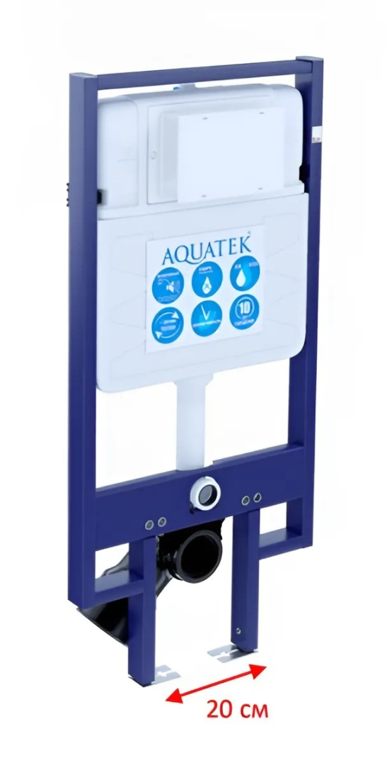 Комплект инсталляции 4 в 1 AQUATEK МИЯ-MB-045 (рама INS-0000020, крепеж KKI-0000002, клавиша KDI-0000045, унитаз AQ2004-MB soft-close) INS-0000020/KKI-0000002/KDI-0000045/AQ2004-MB