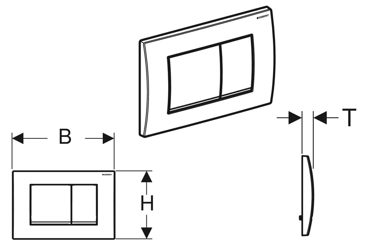 Смывная клавиша Geberit Delta30 двойной смыв матовый хром 115.137.46.1