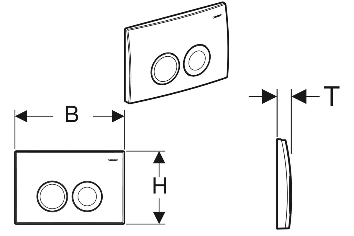Смывная клавиша Geberit Delta20 двойной смыв матовый хром 115.127.46.1