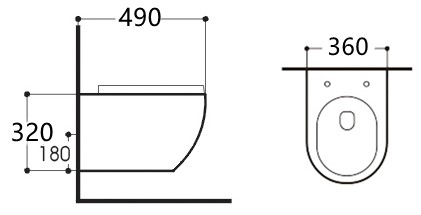 Унитаз подвесной безободковый Aquanet Европа 490x360x320 мм с сиденьем микролифт AQ1900-00