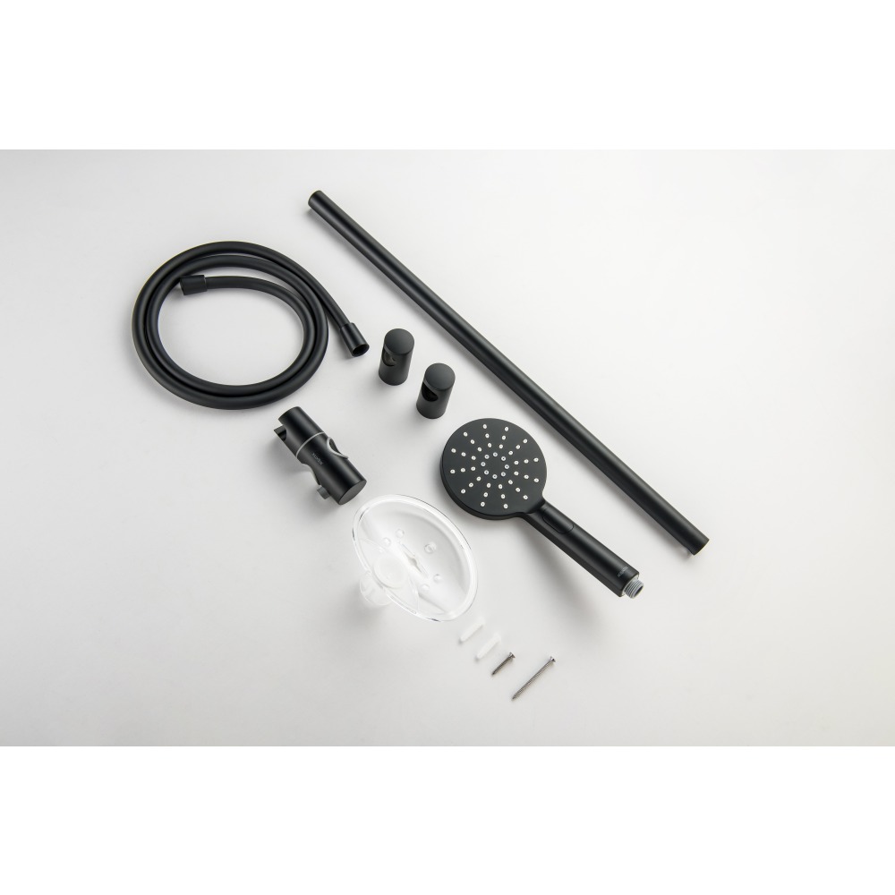 Душевой гарнитур Aquanet Оберон 3jet 60 см матовый черный AQ2014MB