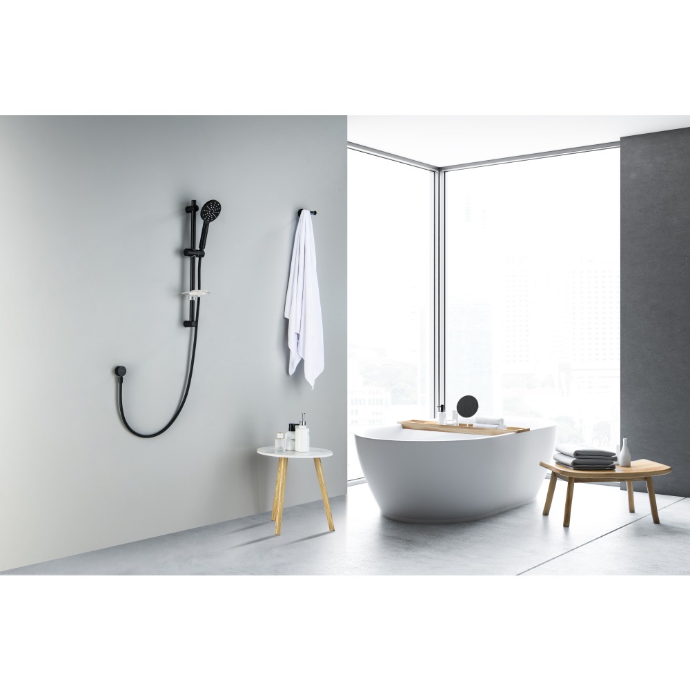 Душевой гарнитур Aquanet Оберон 3jet 60 см матовый черный AQ2014MB