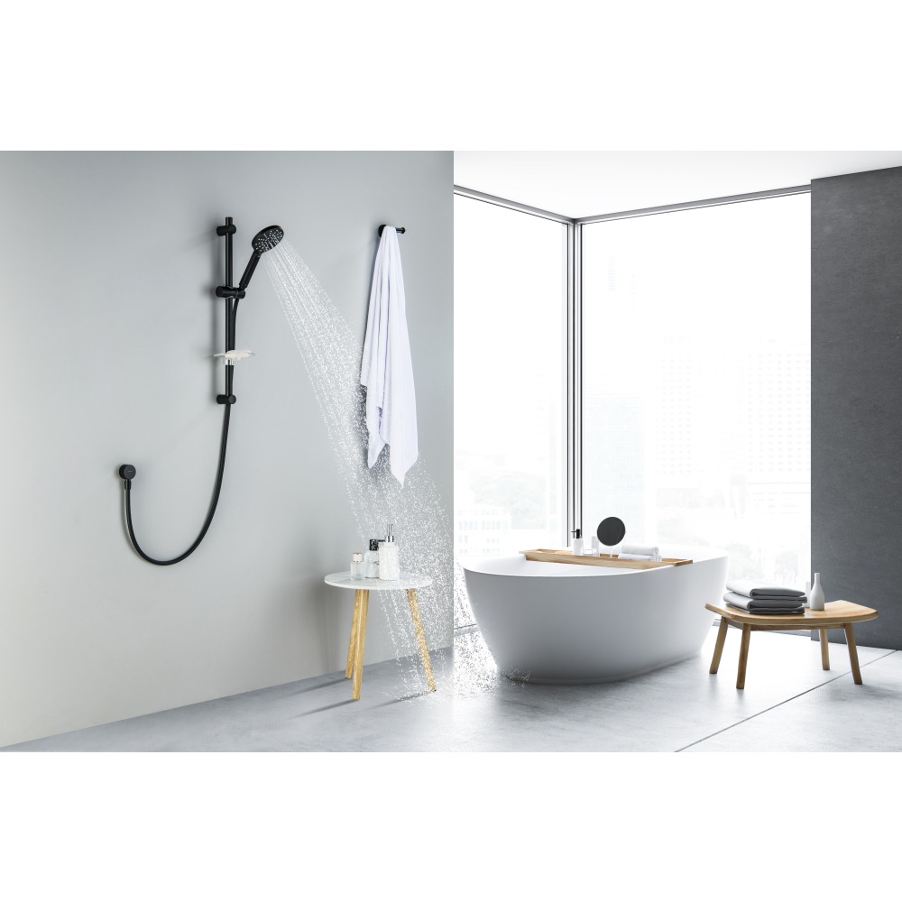 Душевой гарнитур Aquanet Оберон 3jet 60 см матовый черный AQ2014MB