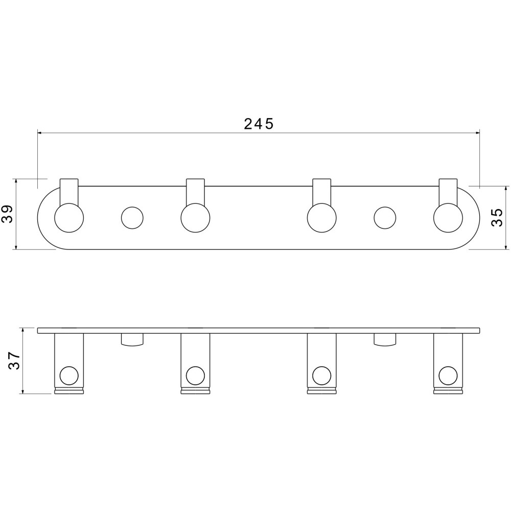 Планка с 4 крючками Aquanet Europa шлифованное золото AQ4123BG