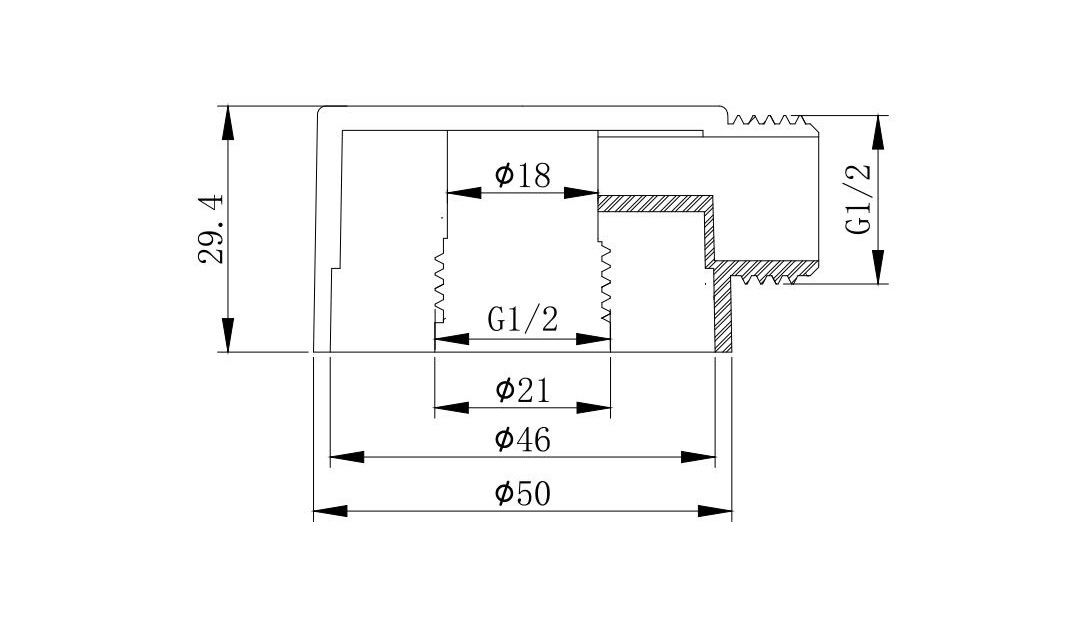 Шланговое подсоединение Aquatek хром AQ2454CR