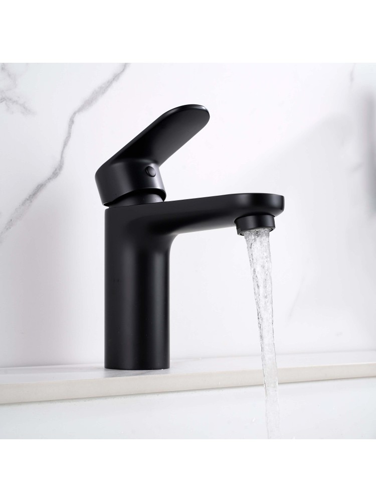 Смеситель для раковины Aquanet Ника с гигиеническим душем матовый черный AQ1812MB