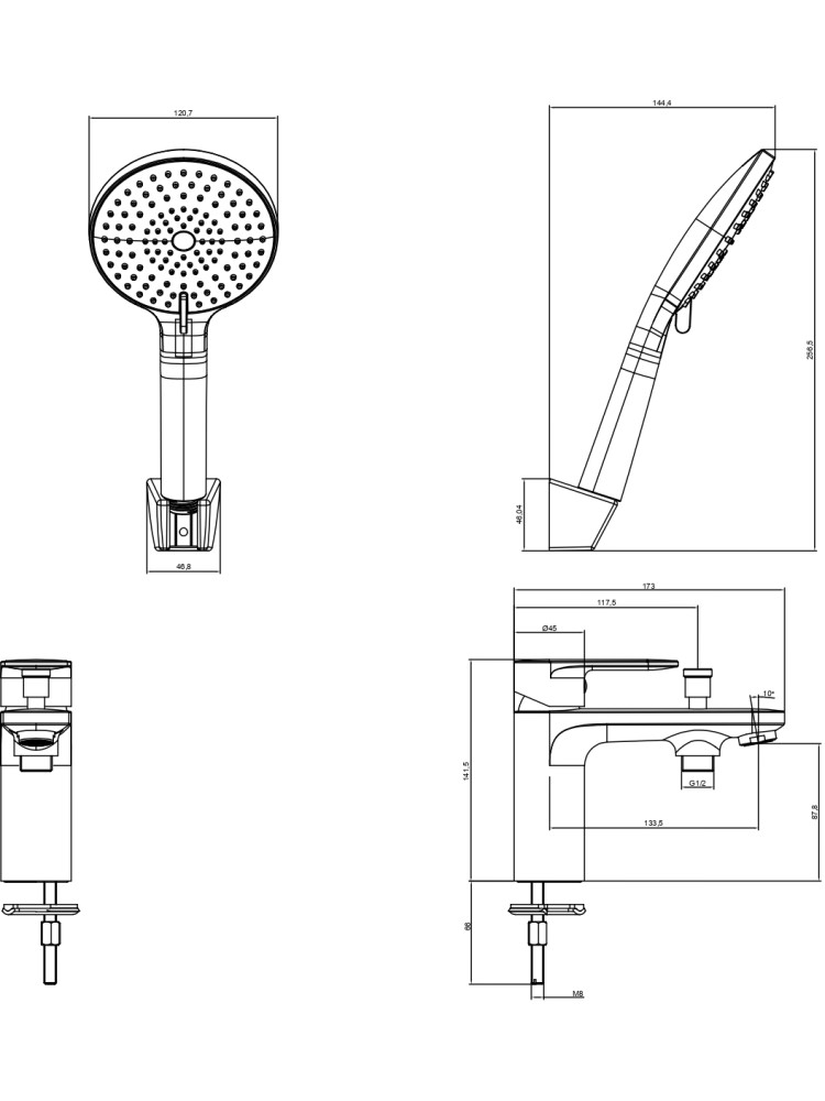Смеситель на борт ванны Aquanet Ника на 1 отверстие хром AQ1844CR