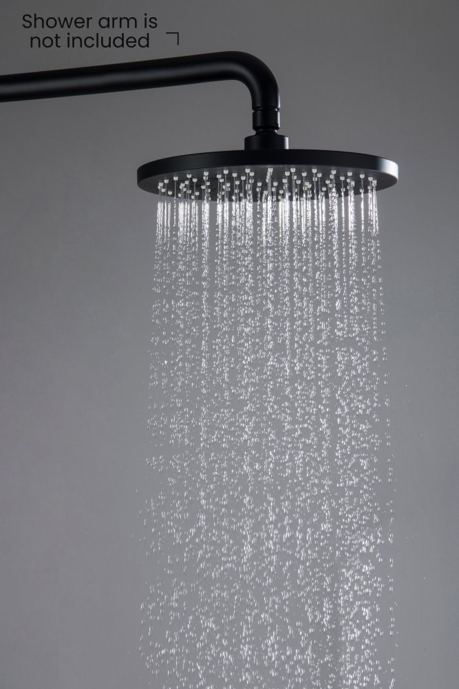 Верхний душ круглый Aquanet 220x12 мм матовый черный AQ2086MB