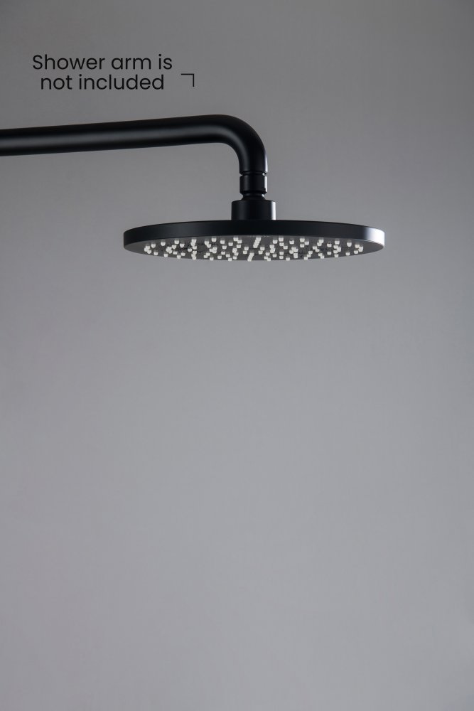 Верхний душ круглый Aquanet 220x12 мм матовый черный AQ2086MB