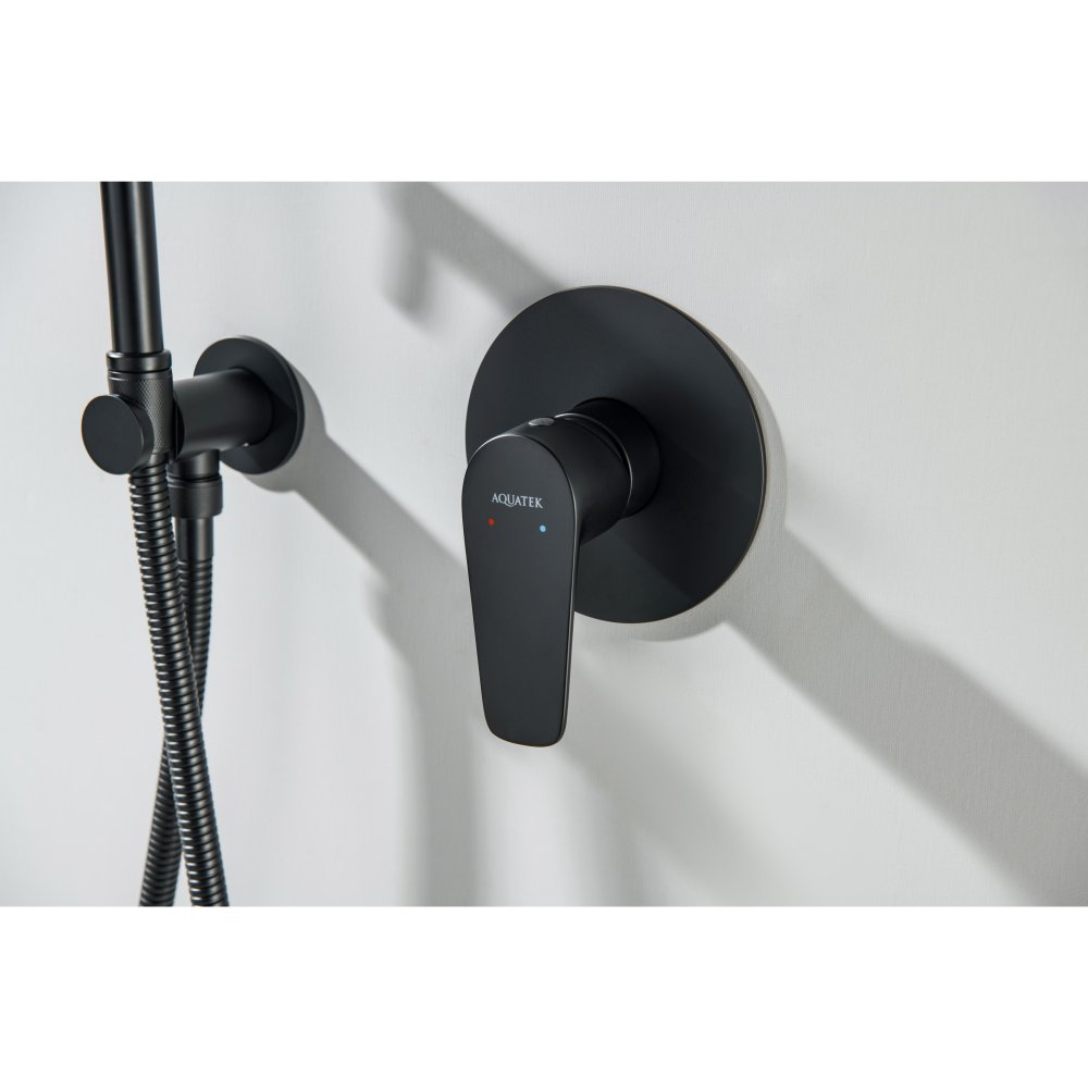 Смеситель для душа Aquanet Бетта скрытого монтажа 1 режим матовый черный AQ1166MB