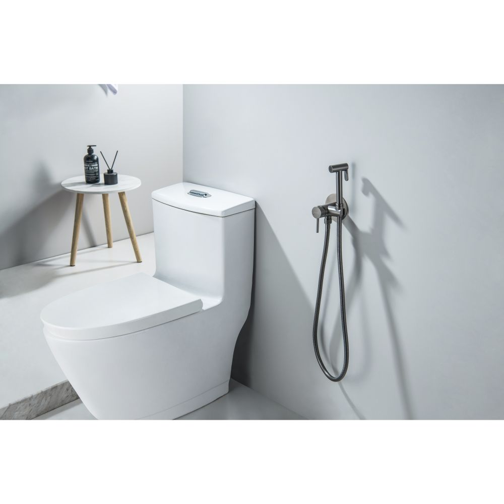 Комплект для гигиенического душа встроенный Aquatek Европа оружейная сталь AQ1021BGM