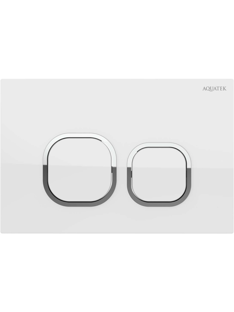 Панель смыва Kordi KDI-0000056 белый глянец ободок хром квадратные кнопки 162х244 мм KDI-0000056