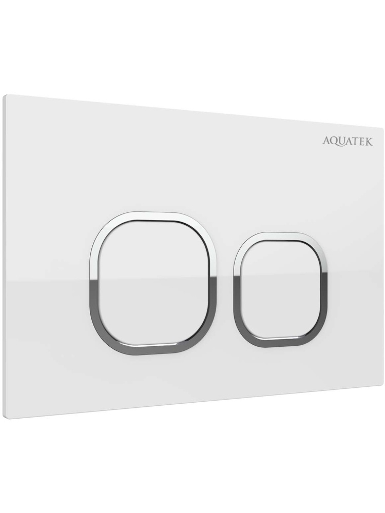 Панель смыва Kordi KDI-0000056 белый глянец ободок хром квадратные кнопки 162х244 мм KDI-0000056