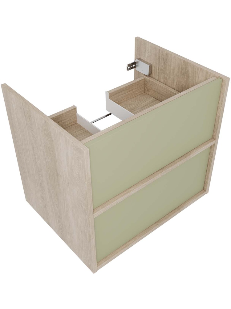 Комплект мебели Aquatek ЛИБРА 60 тумба с раковиной AQ0460-00 2 ящика шалфей зеленый/дуб давос AQ66060-DO-GS