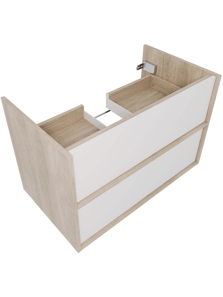 Комплект мебели для ванной AQUATON Либра 80 см тумба с раковиной AQ0480-00 белый матовый/дуб давос AQ66080-DO-MW