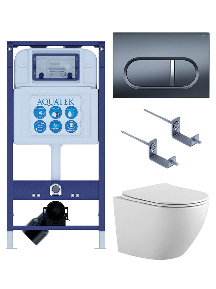 Комплект инсталляции 4 в 1 AQUATEK Европа с унитазом AQ1901-00 и клавишей KDI-0000050 SET AQUATEK ЕВРОПА-050 4в1