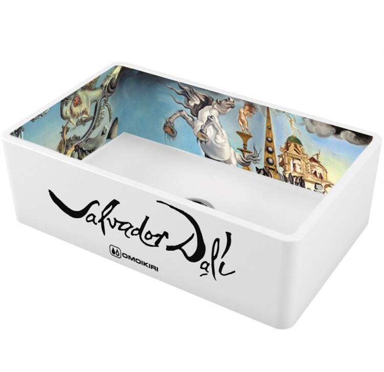 Кухонная мойка OMOIKIRI Mikura 75 760х460 мм белый декор Dali 4993023