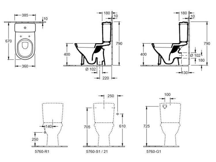 Унитаз-компакт напольный Villeroy & Boch ONovo 360x670 мм альпийский белый 56611001