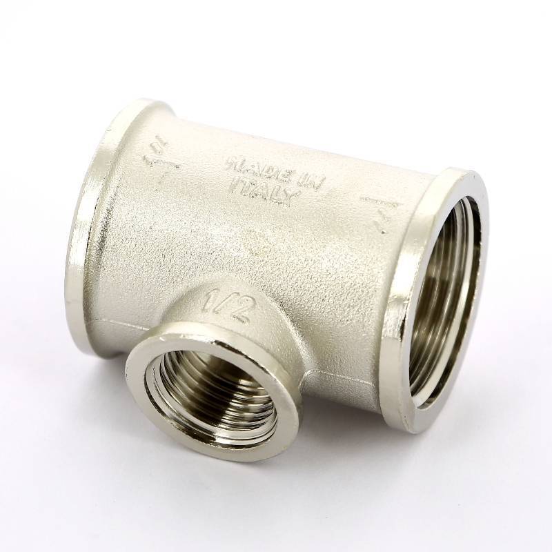 Тройник никелированный Tiemme 1x1/2x1 ВР-ВР-ВР 1500180