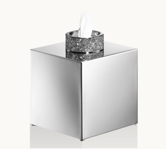Контейнер для салфеток Decor Walther Rocks 130х130х156 мм хром/кристаллы Swarovski 0934400