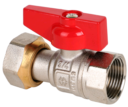 Кран шаровой HOGART Premium 1/2 ВВ PN 25 ручка-бабочка с накидной гайкой HOGBV73004