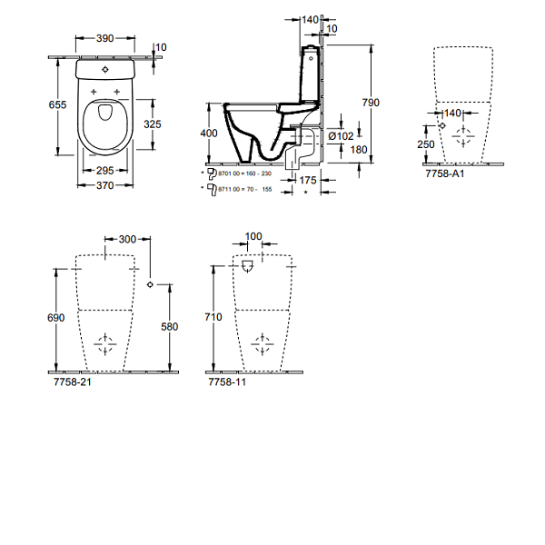 Унитаз напольный Villeroy & Boch Avento 370x640 мм альпийский белый 5644R001