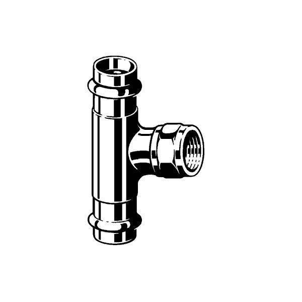 Тройник Viega Sanpress с SC-Contur бронза 18 x 1/2 x 18 мм 281359