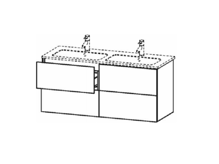Тумба под раковину Duravit L-Cube 1290x481x550 мм подвесная орех натуральный LC625907979