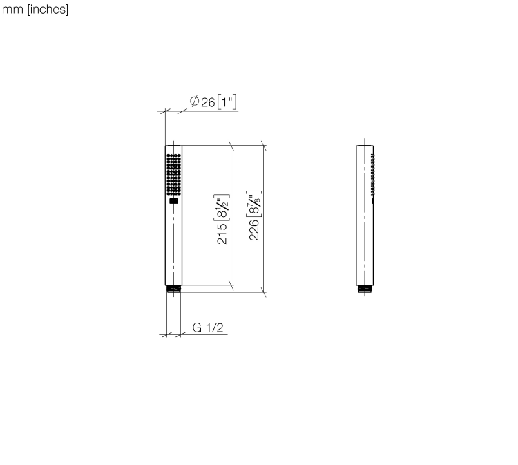 Ручной душ Dornbracht 26x215 мм 1 режим черный матовый 28029979-33