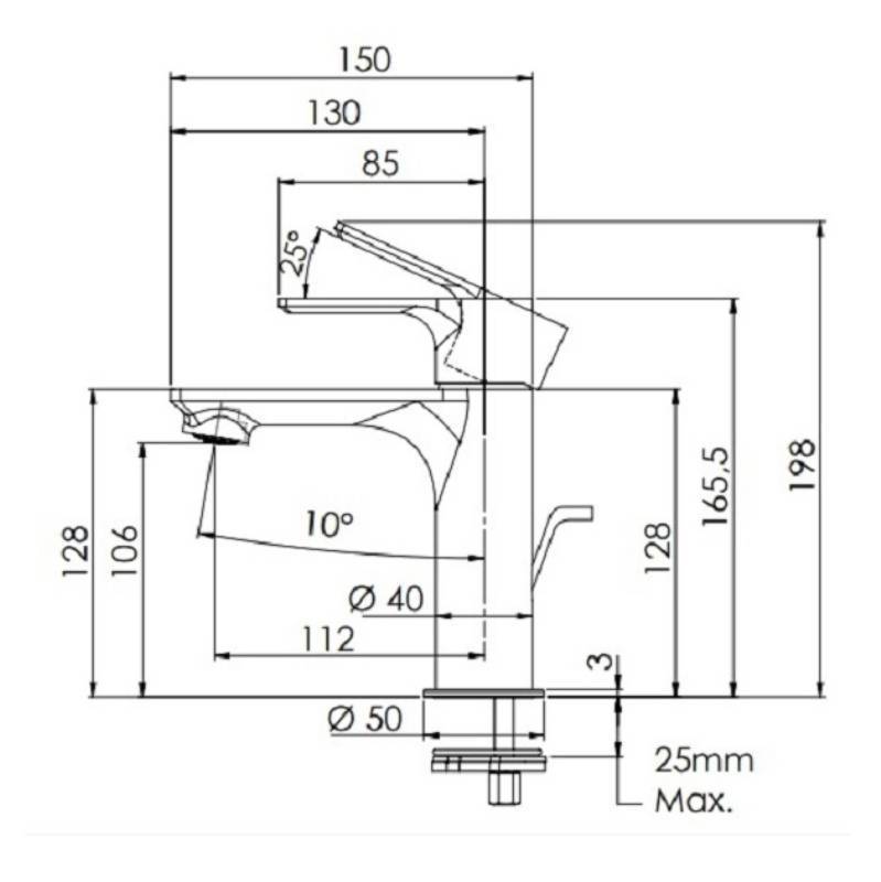 Смеситель для раковины Remer Energy с донным клапаном хром EY10