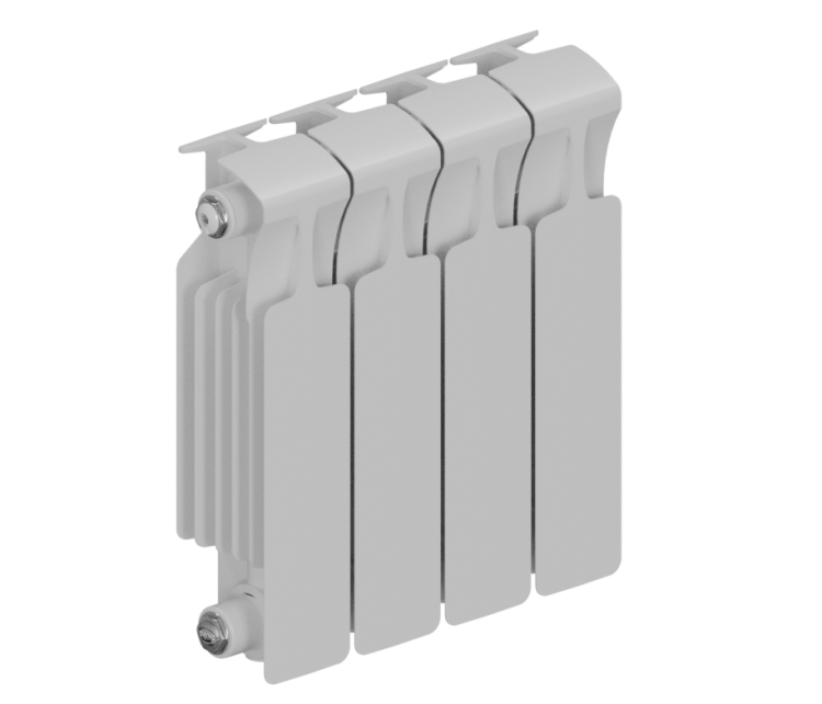 Радиатор биметаллический RIFAR MONOLIT 300 4 секции боковое подключение RAL 9016 MN-300-04