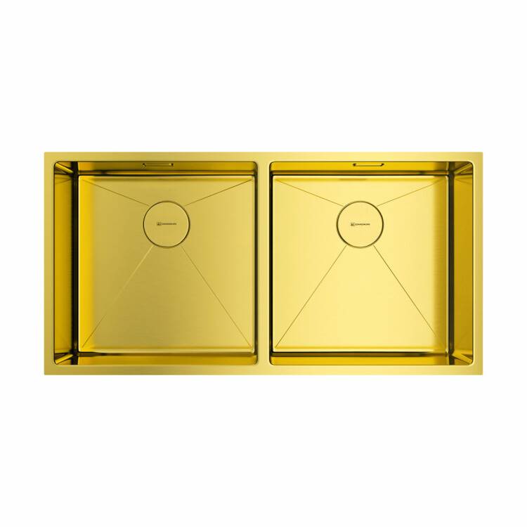 Кухонная мойка OMOIKIRI TAKI 86-2 865x440 мм 2 чаши светлое золото 4993792