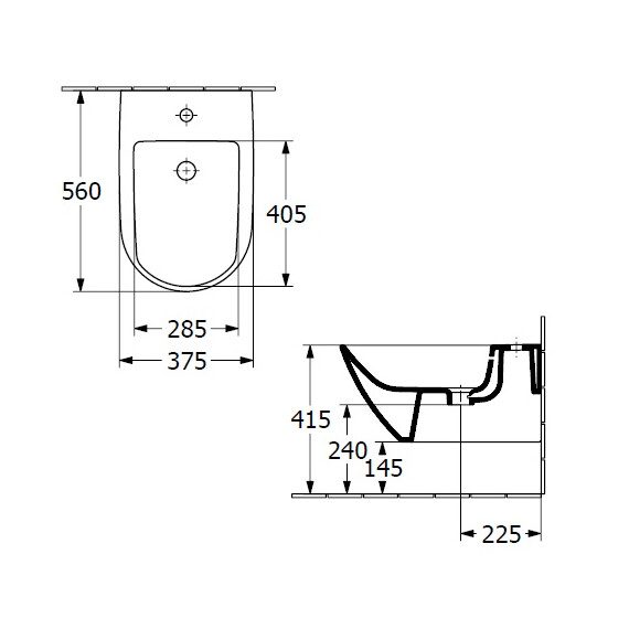 Биде подвесное Villeroy & Boch Antao 541100R7