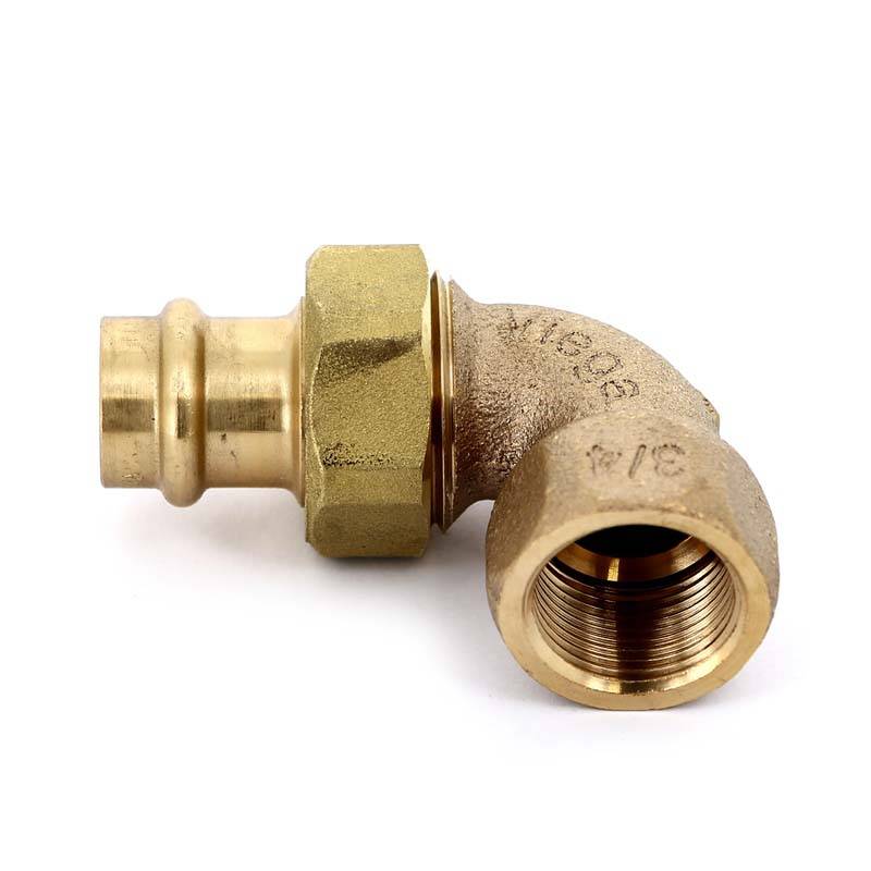 Угольник переходной Viega Sanpress 90° 18х3/4 пресс-В разъёмное соединение бронза 283452