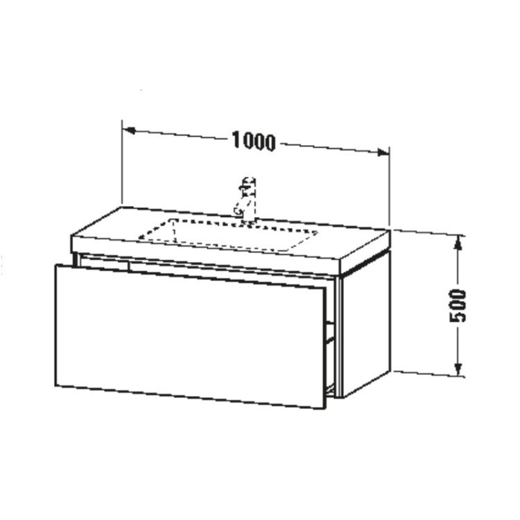 Тумба с раковиной Duravit L-Cube подвесная 1000x480x500 мм дуб темный брашированный LC6918O7272